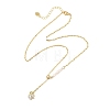 Adjustable Brass Cable Chain & Paperclip Chain Lariat Necklaces NJEW-JN06150-02-3