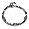 304 Stainless Steel Enamel Box Chain Anchor Link Bracelets for Women BJEW-G717-15B-1