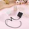 3 Rolls 3 Colors Flat Faux Suede Cord with Alloy Rivets LW-CL0001-08A-4