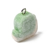 Flocking Opaque Resin Pendants RESI-G123-01W-2