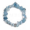 Unisex Chip Natural Aquamarine Beaded Stretch Bracelets BJEW-S143-33-2