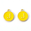 Golden Plated Alloy Enamel Charms ENAM-S118-09J-2