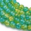 Spray Painted Crackle Glass Beads Strands CCG-Q002-8mm-07-3