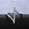 Brass Micro Pave Clear Cubic Zirconia Finger Rings for Women WG82572-04-3