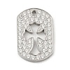 304 Stainless Steel with Rhinestone Pendants STAS-G317-01P-1