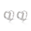 Brass Micro Pave Cubic Zirconia Hoop Earrings EJEW-P259-20P-1