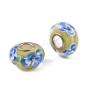 Lampwork & Brass Core European Beads LAMP-P019-01P-11-2