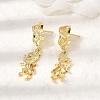 Horse Brass Dangle Stud Earrings EJEW-D352-03G-02-2