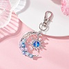 Synthetic Moonstone & Alloy Moon Sun Pendant Decorations HJEW-JM04647-01-1