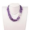 Chip Natural & Synthetic Mixed Stone Beaded Multi-Strand Necklaces NJEW-JN01576-4