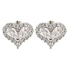 Cubic Zirconia Heart Stud Earrings EJEW-I304-17P-2