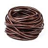 3mm Saddle Brown Color Cowhide Leather Beading Cords X-WL-A002-12-1