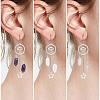 Natural Quartz Crystal Bullet Chandelier Earrings EJEW-SW00017-02-7
