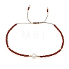 Glass Imitation Pearl & Seed Braided Bead Bracelets WO2637-27-1