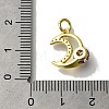 Moon Rack Plating Brass Micro Pave Cubic Zirconia Pendant KK-H485-33G-02-3