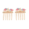 Alloy Enamel with Iron Hair Comb Findings AL-CBA8479-02KCG-1