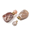 Natural Cherry Blossom Agate Perfume Bottle Pendants G-B149-02G-05-2