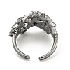 Star Zinc Alloy Open Cuff Ring RJEW-Z048-01B-04-3