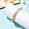 Dyed Natural Seashell Shell Round Beaded Stretch Bracelets for Women BJEW-JB14397-2