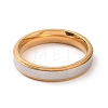 Two Tone 201 Stainless Steel Plain Band Ring for Women RJEW-I089-10GP-2