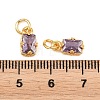 Brass Pave Cubic Zirconia Charms KK-K340-50G-07-3