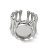 304 Stainless Steel Cuff Ring Components SA-CBA37BC-18C-P-2