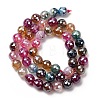 Electroplated Natural Agate Beads Strands G-B191-A07-8mm-11-4