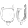 2 Pairs 925 Sterling Silver Hoop Earring Findings STER-BBC0007-14-1