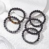 Round Natural Mixed Gemstone & Non-Magnetic Synthetic Hematite Beads Stretch Bracelets for Women BJEW-JB12759-1