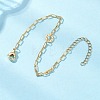Brass Ring with Word Love Link Bracelets BJEW-JB12816-2