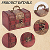 Retro Style Embossed Flower Wooden Jewelry Storage Cases with Handles CON-CL0001-25-6