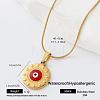 304 Stainless Steel Enamel Evil Eye Pendant Necklaces for Men Women KO5396-1-1