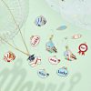 24Pcs 12 Style School Supplies Theme Alloy Enamel Pendants ENAM-CA0001-38-5