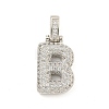 Brass Micro Pave Clear Cubic Zirconia Pendants KK-B099-01P-B-1