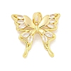 Butterfly Rack Plating Brass Clear Cubic Zirconia Pendants KK-M291-14G-1