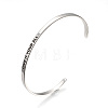 Tarnish Resistant 201 Stainless Steel Cuff Bangles BJEW-Q685-04-1