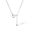 Brass Clear Cubic Zirconia Ring Pendant Necklaces PW-WGAC8FC-02-1