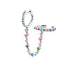 Brass Cubic Zirconia Hoop Earrings FS-WGC777E-14-1