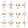 12Pcs Brass Micro Pave Cubic Zirconia Pendants KK-CA0003-65-1
