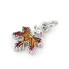 Brass Micro Pave Cubic Zirconia with Enamel Charms KK-G526-08P-2