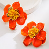 Flower Alloy Enamel Stud Earrings FS-WG5F23F-03-1