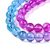 Baking Painted Transparent Glass Beads X-DGLA-M001-8mm-07-3