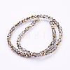 Half Plated Faceted Rondelle Electroplate Glass Beads Strands X-EGLA-D020-3x2mm-14-2