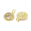 Real 18K Gold Plated Brass Micro Pave Cubic Zirconia Pendants KK-L209-056G-03-2