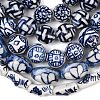 Handmade Blue and White Porcelain Ceramic Beads Strands PORC-L018-03-2