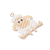 Beaded Sheep Charms PALLOY-MZ01160-02-3