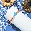 Adjustable Synthetic Turquoise & Ocean White Jade Braided Bead Bracelets BJEW-JB13733-4