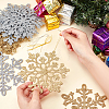 12 Sets 6 Style Christmas Snowflake Plastic Pendant Decoration AJEW-GA0006-04-3