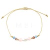 Natural Gemstone & Imitation Pearl Beaded Bracelet UH6167-5