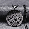 Stainless Steel Triskele Triskelion Pendant Necklace for Men OD7833-3-1